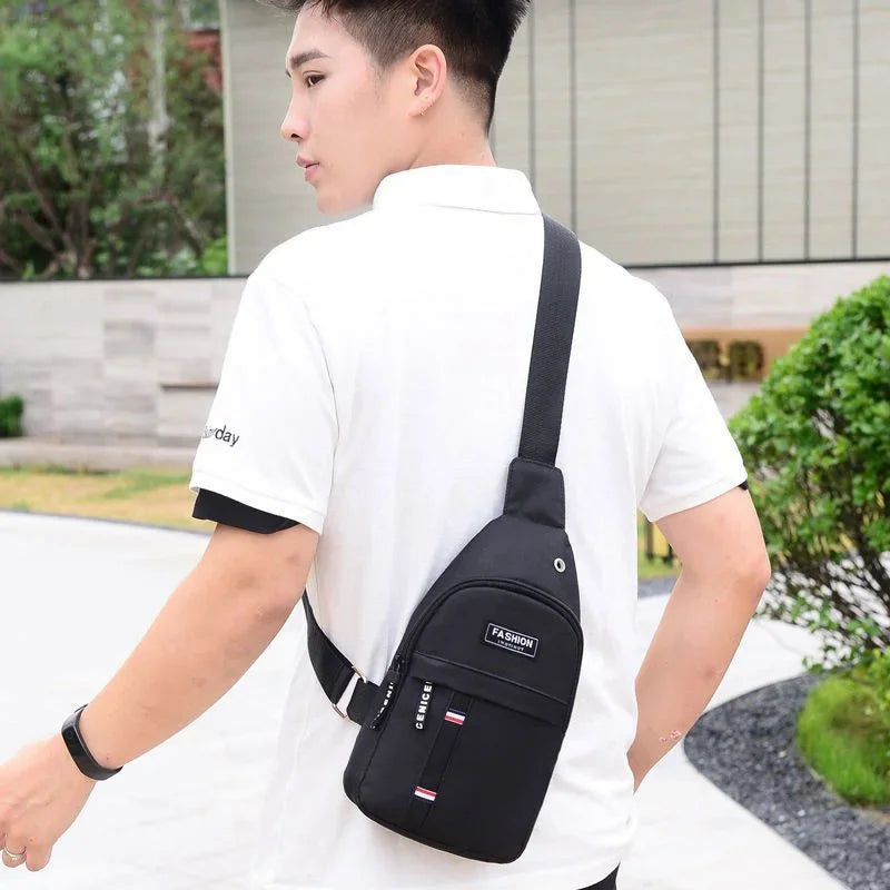 2023 New Chest Bag New Men Simple Nylon Fashion Waterproof One Shoulder Crossbody Bag