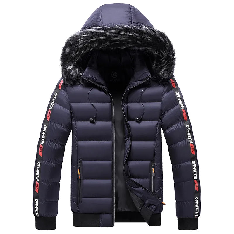 Winter Men Warm Hooded Parkas Jackets Mens Windbreaker Outwear Parkas Coats Men Autumn Detachable Hat Outfits Parkas Coats Male