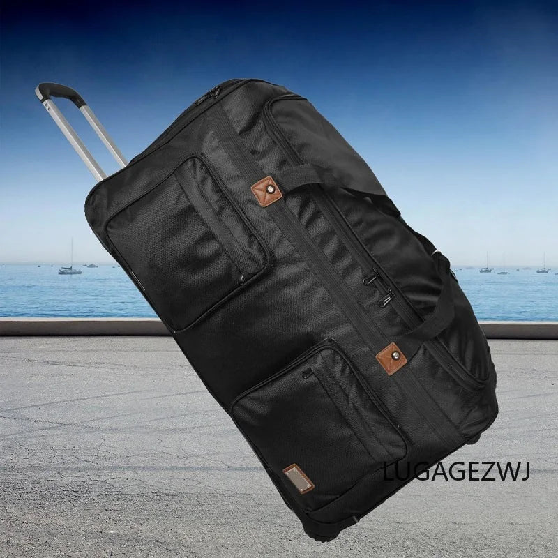 Large Capacity Oxford Rolling Luggage Travel Suitcase For Overseas Storage Travel Bag With Wheels