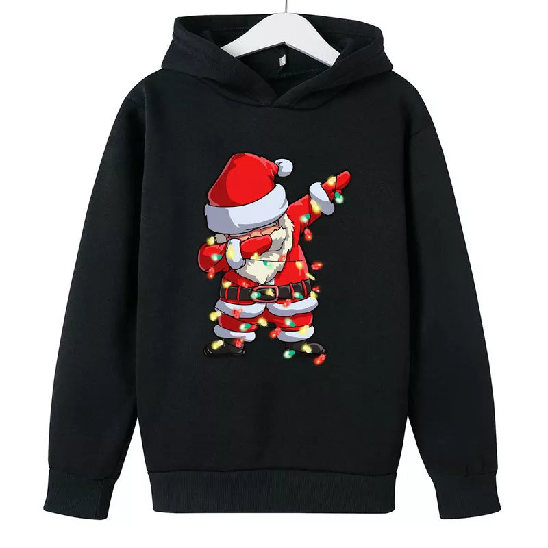 Christmas Dab Santa Children Hoodies Cartoon Clothes Children Sweaters Clothes Long Sleeve Happy Christmas Boys Girls Hoodies