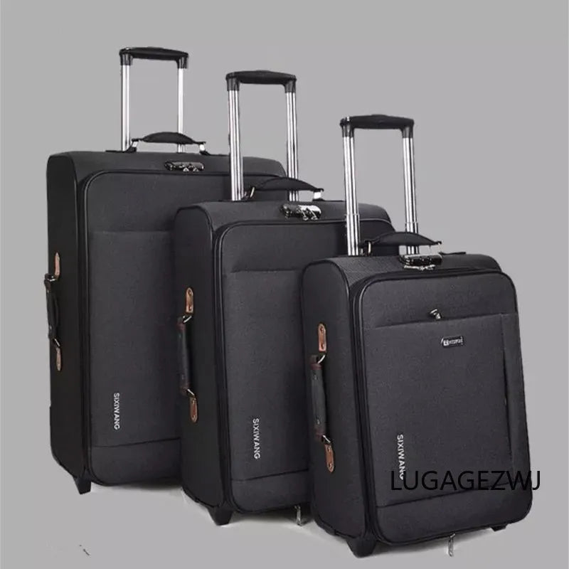 Large Capacity Rolling Luggage: Waterproof Wear-resistant Oxford Trolley Case Business Travel Suitcase