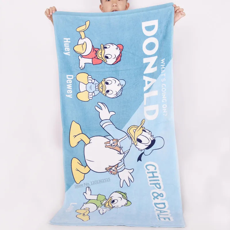 Disney Children Bath Towel Swimming Cute Cartoon Cotton Beach Towel Stitch Donald Duck Daisy Mickey Mouse Minnie 60x120CM