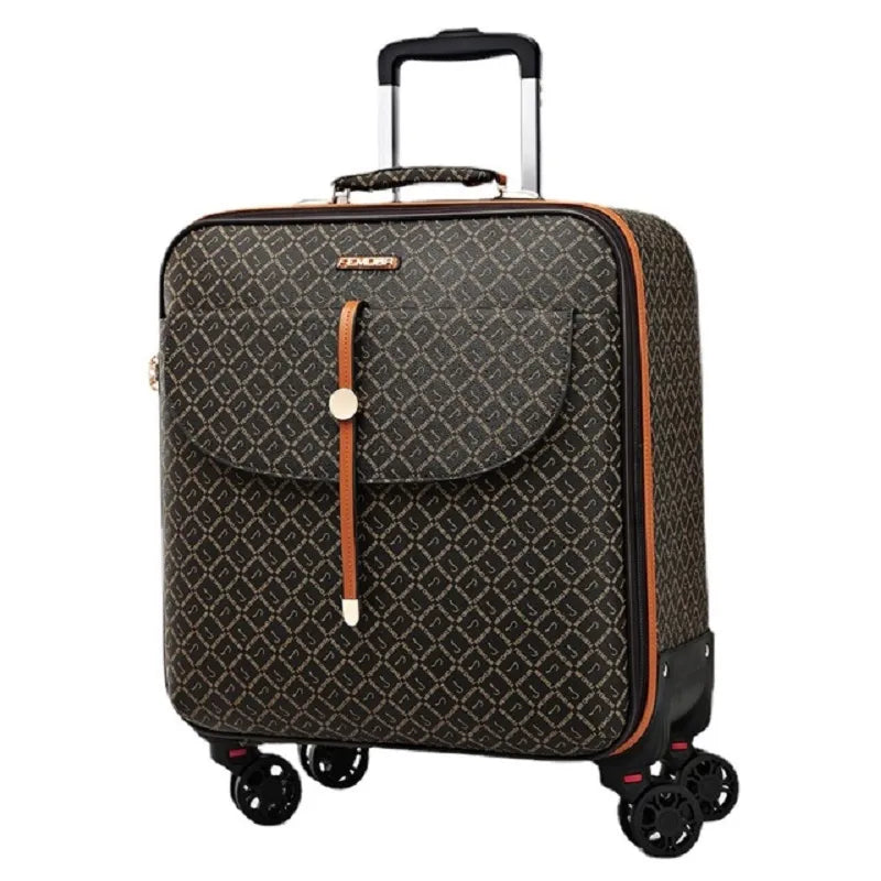 16 inch travel suitcase with makeup bag for women male leather 20 inch carry on business luggage set mala de viagem 캐리어 чемодан