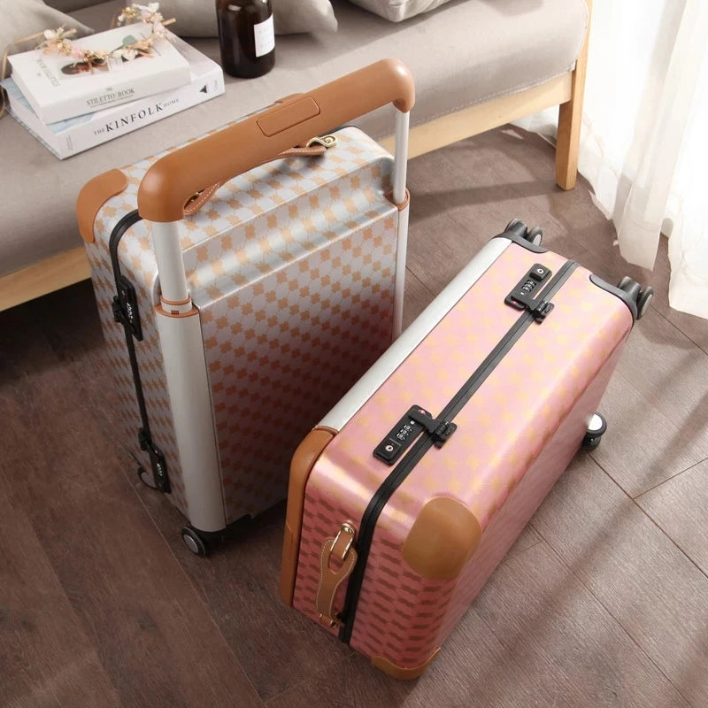 20 Inch Aluminum Frame Rolling Luggage Trolley Case Men And Women Fashion High Capacity Travel Suitcase High-quality Cabin