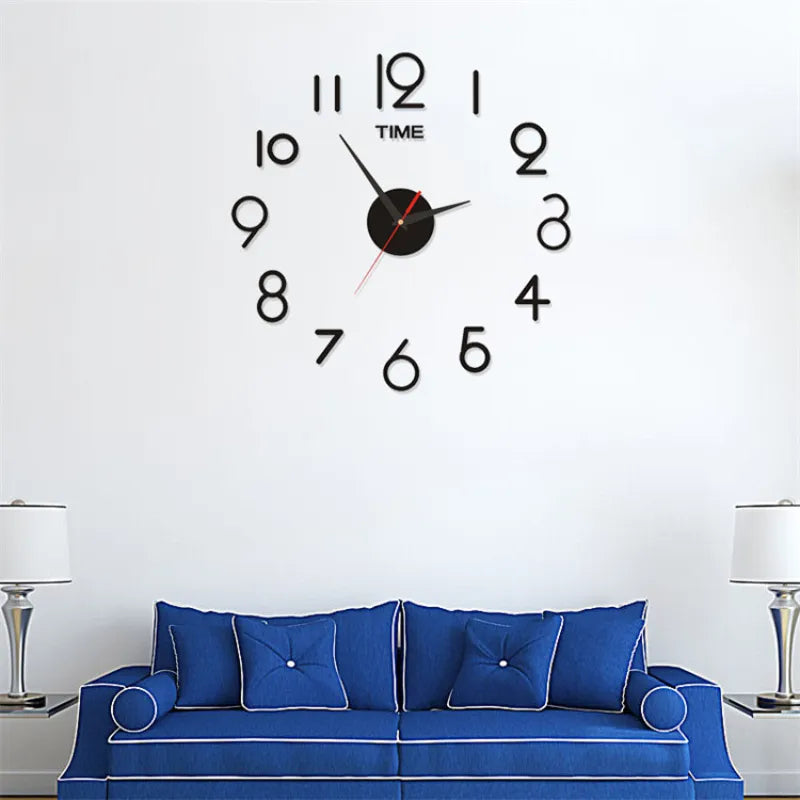 DIY Simple Modern Design Digital Clock Silent Wall Clock Home Decor Room Living Wall Decoration Punch-Free Wall Sticker Clock