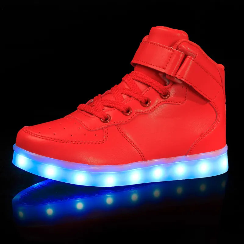 Children Glowing Sneakers Kid Luminous Sneakers for Boys Girls Led Women Colorful Sole Lighted Shoes Men Usb Charging Size 46