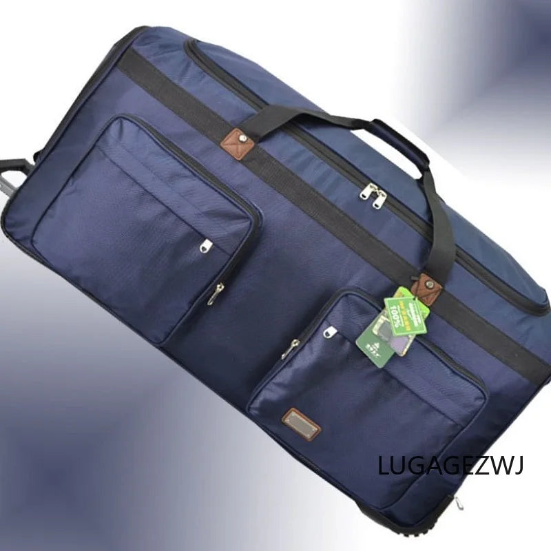 Large Capacity Oxford Rolling Luggage Travel Suitcase For Overseas Storage Travel Bag With Wheels