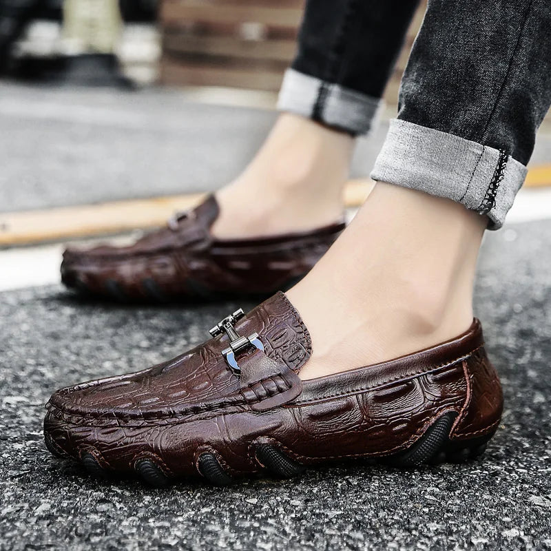 Genuine Leather Penny Loafers Men Shoes Men's Breathable Loafers Men Casual Driving Shoes Slip On Moccasins Men Flats Footwear