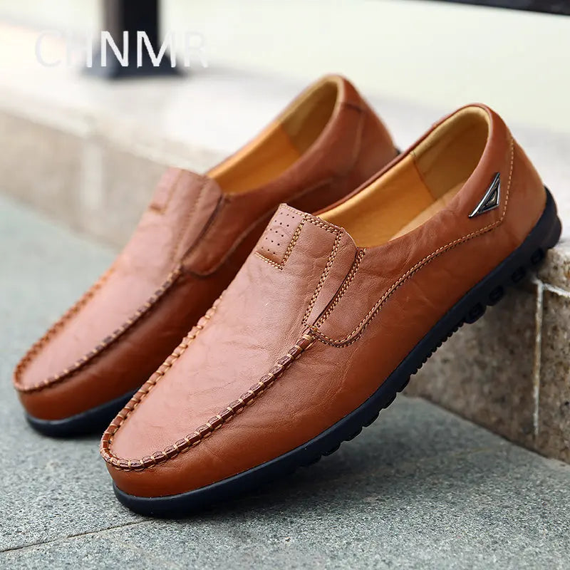 CHNMR-S Business Leisure Shoes For Men Big Size Slip-on Loafers Comfortable Fashion genuine leather