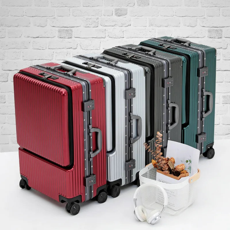 Aluminum frame Travel suitcases Universal wheel Trolley PC Box trolley luggage bag Men business 20 to 26 inch carry ons Luggage