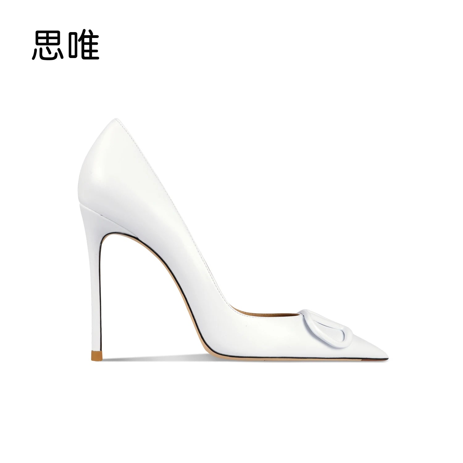 Heels For Women 2023 Luxury Brand Classics Pumps Metal Button White Matte High Heels Shoes Pointed Toe Sexy Wedding Ladies Shoes