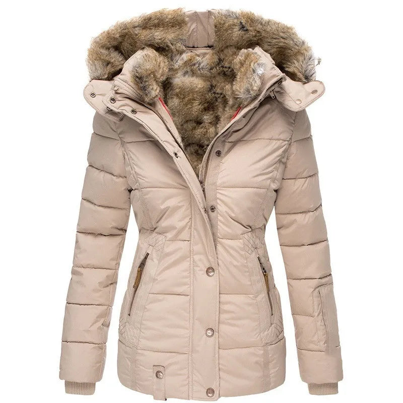 Winter Hooded Jacket Women Warm Thickening Fur Coats Overcoat Winter Womens Parka Casual Outwear Military Hooded Coat