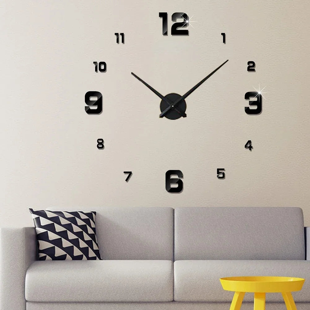 Modern Design Large Wall Clock Decorated Wall Clock for Living Room Fashion Watch Acrylic Mirror Home Decoration Clocks Decor