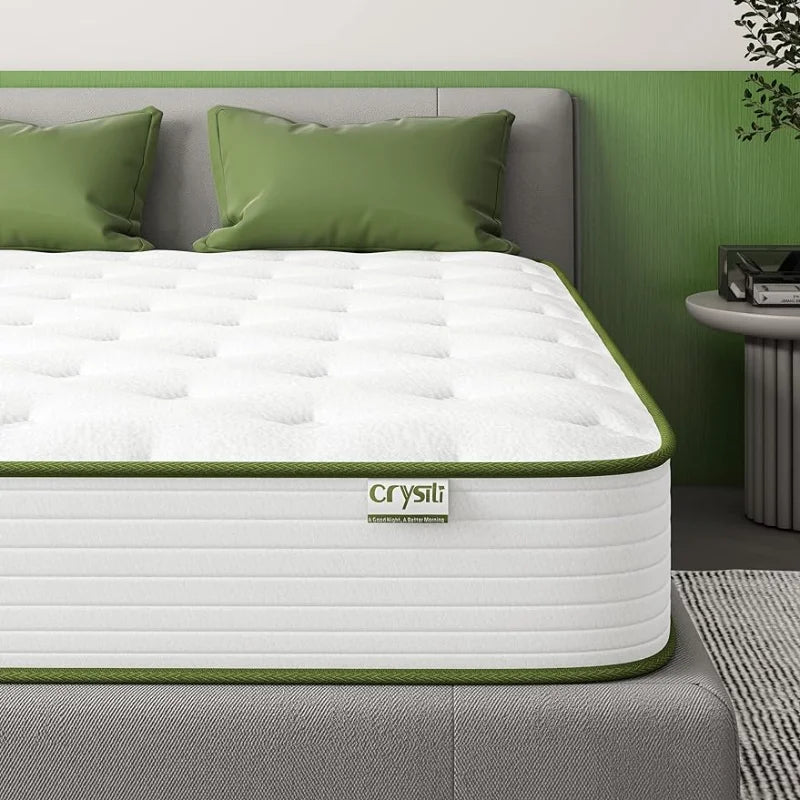 Crystli Queen Size Mattress 10 Inch Memory Foam Mattress Hybrid Queen Mattress in a Box with Wrapped Innersprings CertiPUR-US