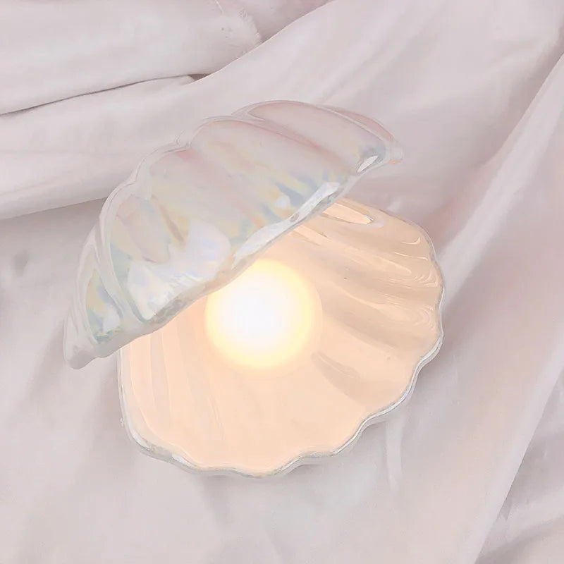 2023 LED Modern Decor Decoration Living Room Elevate  Home Ambiance  for bedroomsLED Shell Pearl Night Light Pearl Jewelry Mesa