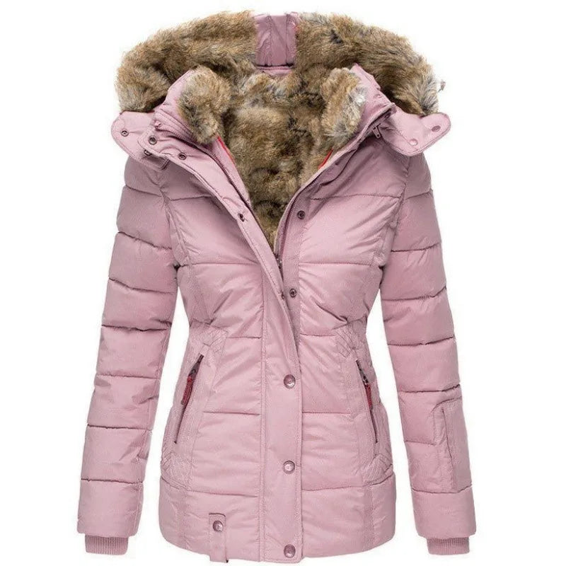 Winter Hooded Jacket Women Warm Thickening Fur Coats Overcoat Winter Womens Parka Casual Outwear Military Hooded Coat