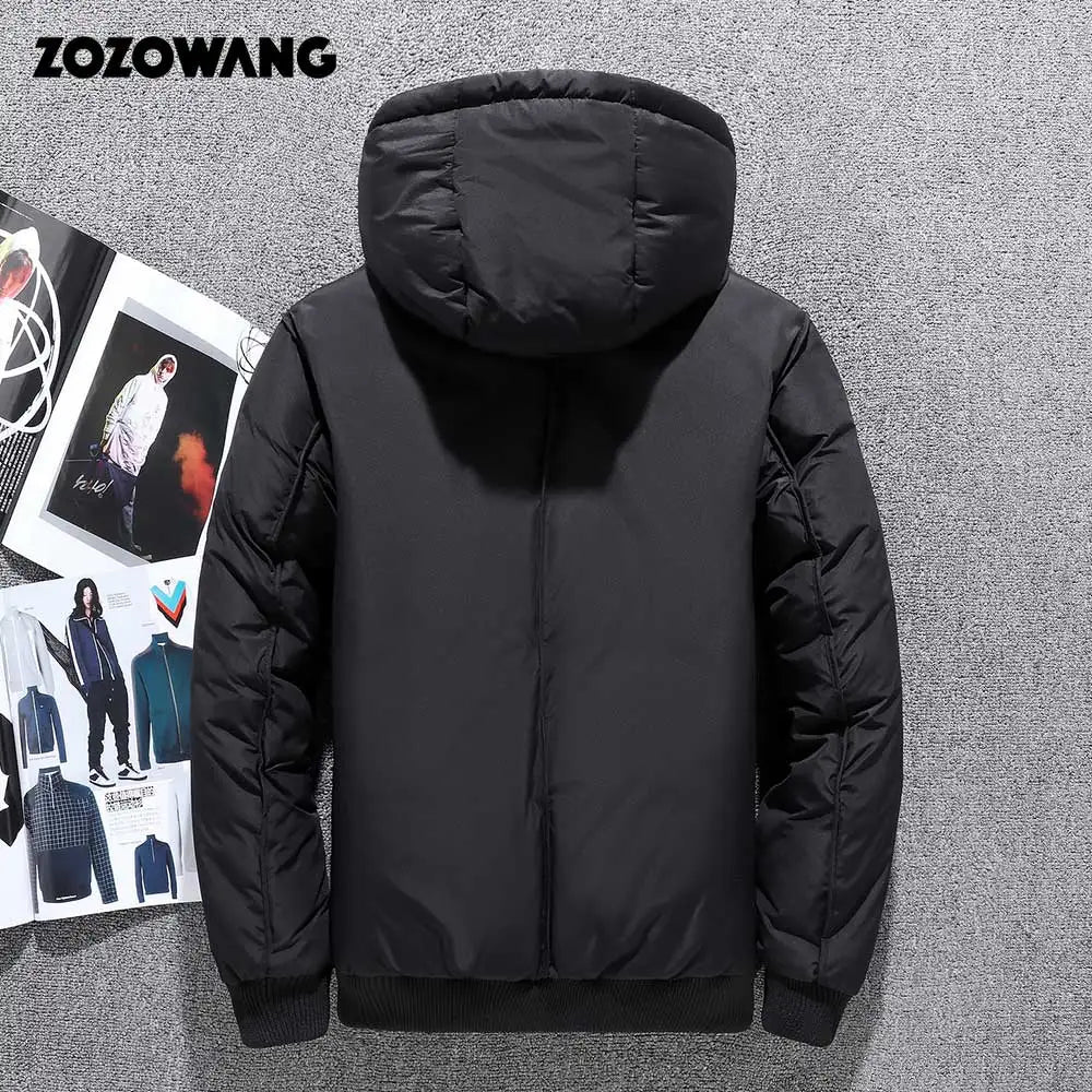 ZOZOWANG 2023 Men Winter Jacket White Duck Down Parka Casual Goose Feather Men's Winter Coat Hood Thick Warm Waterproof Jackets