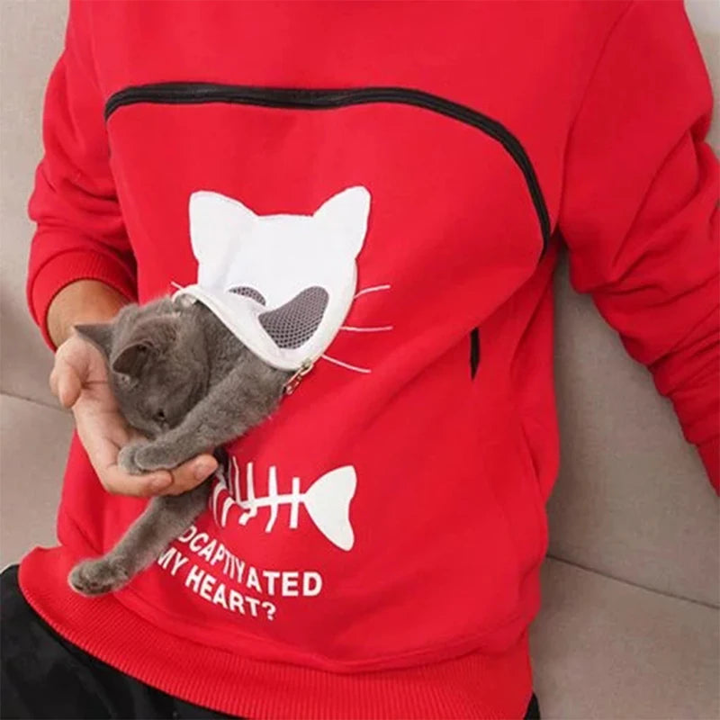 Sweatshirt Cat Lovers Hoodie Kangaroo Dog Pet Paw Dropshipping Pullovers Cuddle Pouch Sweatshirt Pocket Animal Ear Hooded Plus