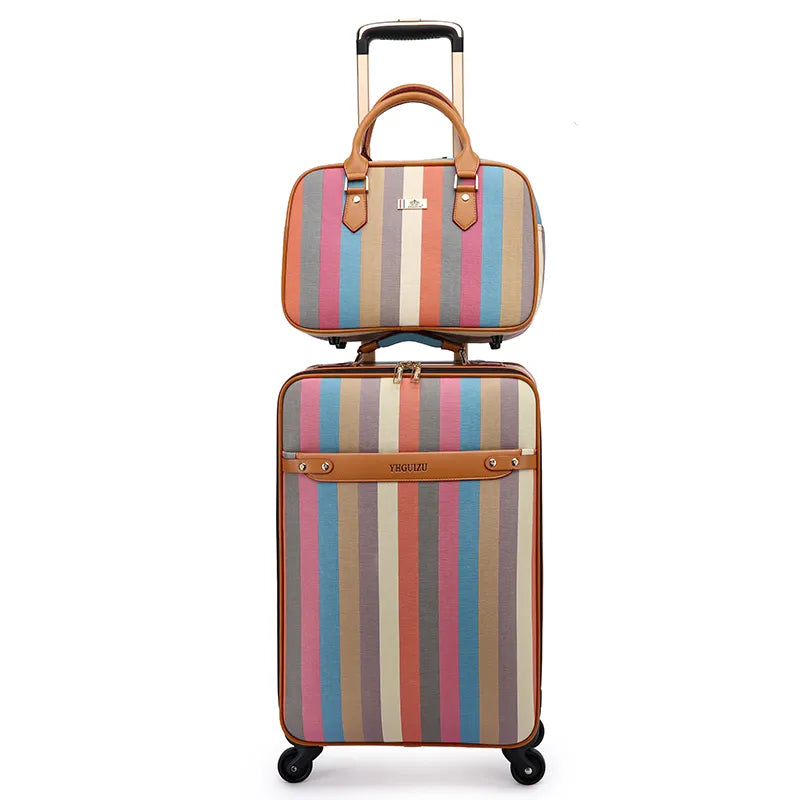 XQ 16"18"20"22"24"28" inch PVC travel suitcase female light trolley case universal wheel boarding luggage set male password box