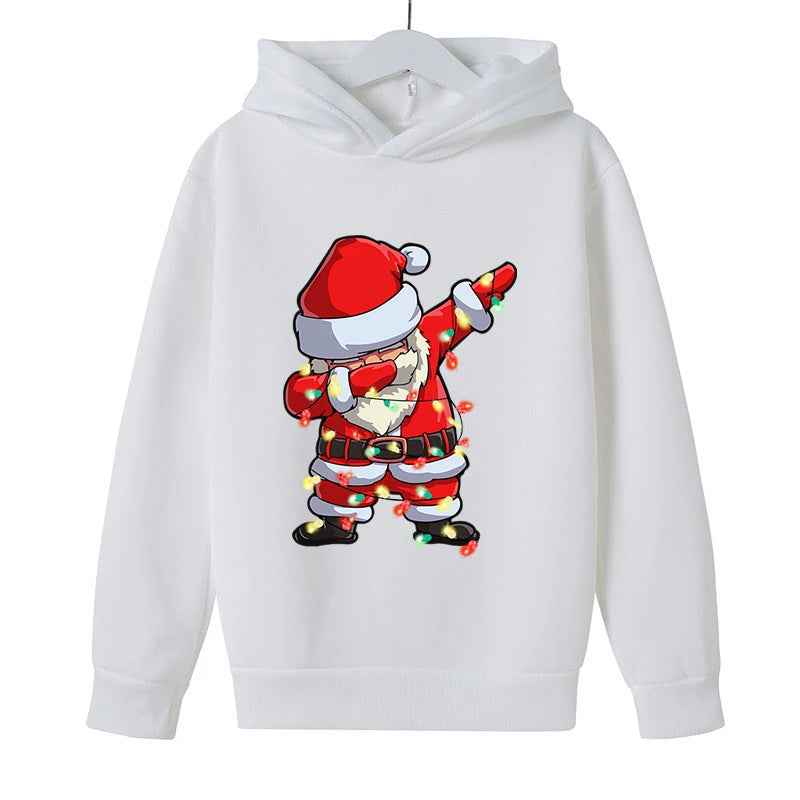 Christmas Dab Santa Children Hoodies Cartoon Clothes Children Sweaters Clothes Long Sleeve Happy Christmas Boys Girls Hoodies