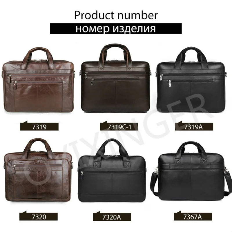 NAPPA Genuine Leather 17 Inch Handbag Laptop Bag Men's Business Briefcase Travel Work Computer Bags Luxury Upper Class Handbags