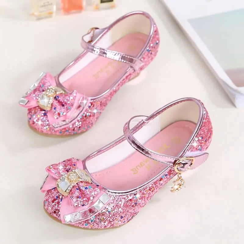 Princess Girls Party Shoes Children Sandals Colorful Sequins High Heels Shoes Girls Sandals Peep Toe Summer Kids Shoes CSH813