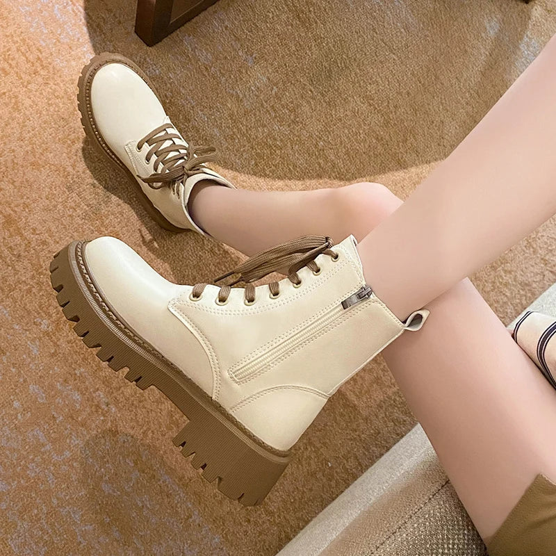 2023 New Warm Women's Winter Boots Waterproof Snow Boots Women Pu Leather Plush Platform Ankle Botas Woman Non-Slip Cotton Shoes