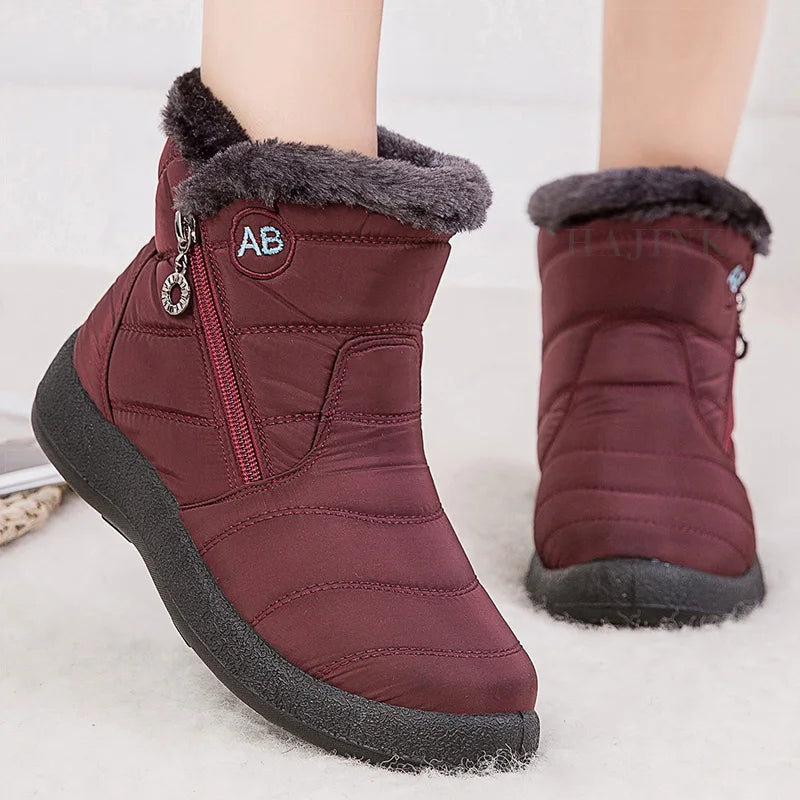 Women Boots Watarproof Ankle Boots For Winter Shoes Women Keep Warm Snow Botines Female 2022 Luxury Zipper Winter Botas Mujer