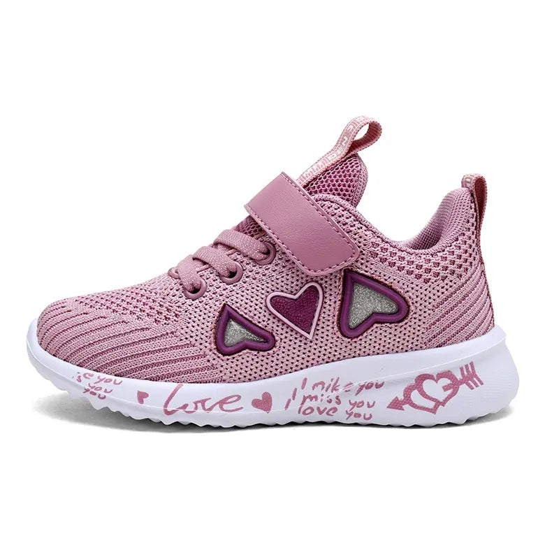 2023 Girls Casual Shoes Light Mesh Sneakers Kids Summer Children Autumn Tenis Cute Sport Cartoon Female Running Sock Footwear 8