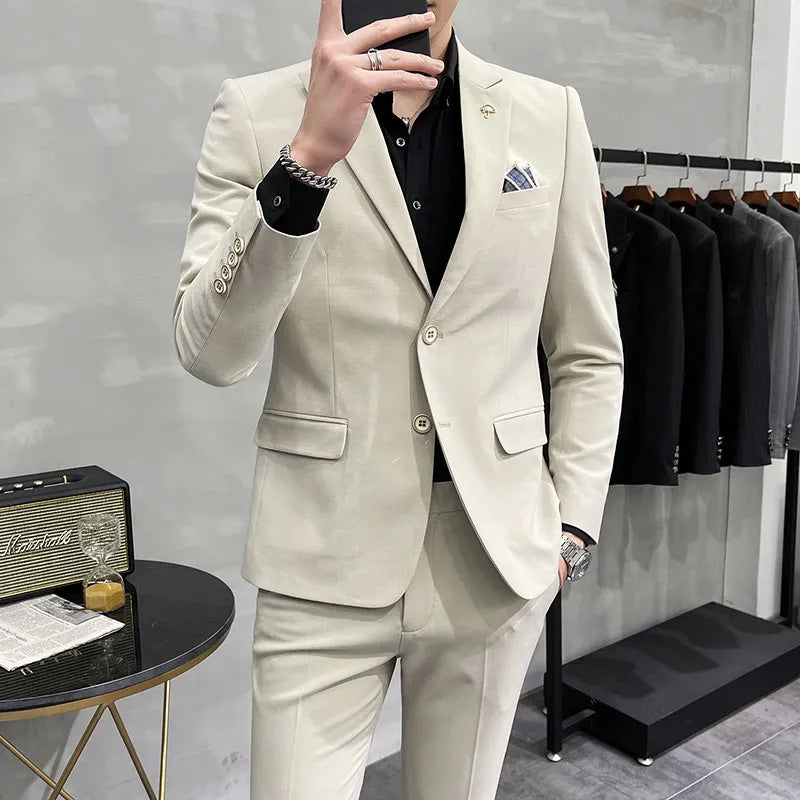 29 Color Blazer Pants Formal Business Office Mens Casual Suit Groom wedding dress party stage performance tuxedo Jacket Trousers