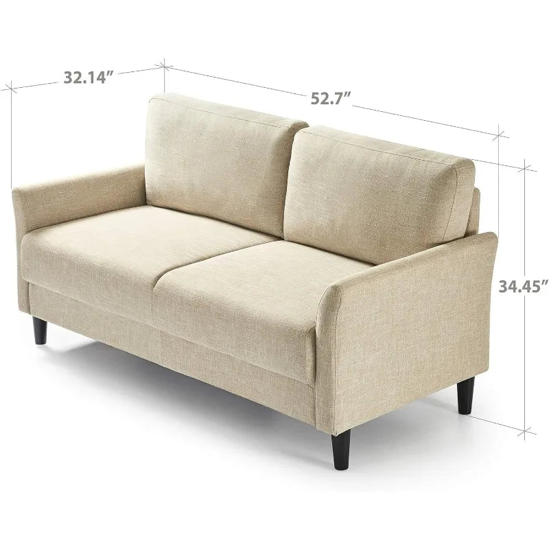 Sofas & Couches Jackie Loveseat Sofa / Easy, Tool-Free Assembly, Beige Living Room Furniture