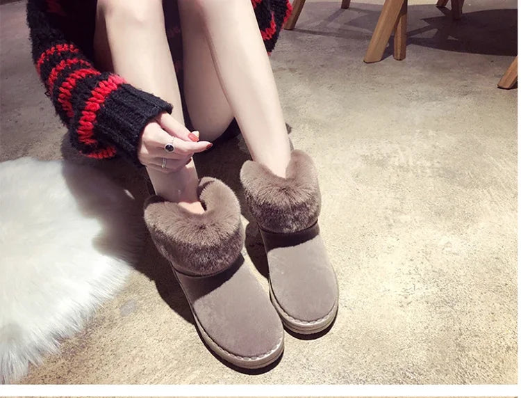 2021 New Women  Winter Snow Boots  Velvet Padded Shoes Boots Outdoor Fur Keep Warm Shoes Female  Solid  Casual Boots