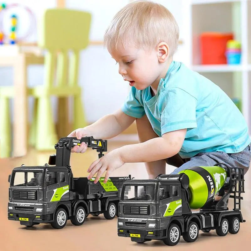 1pcs Engineering Truck Building Blocks Crane Bulldozer Excavator Car City Construction Dump Truck Toy For Children Kids