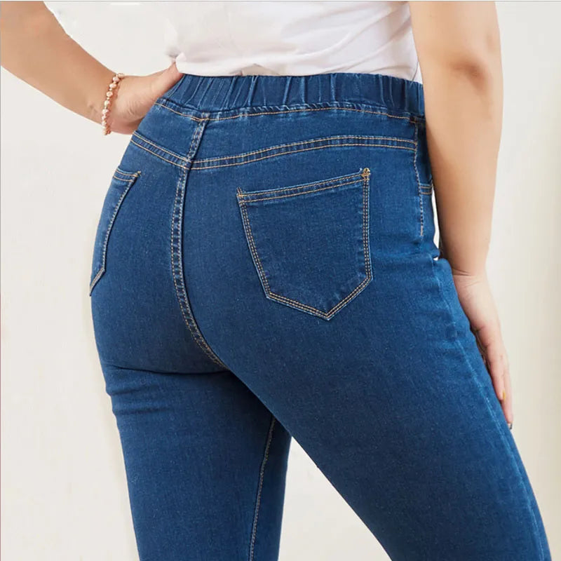 Clothes Skinny Jeans for Women Good Elastic Waist Stretchy Material Tummy Control Mom Jeans Size 5XL 6XL Curvy Jeans