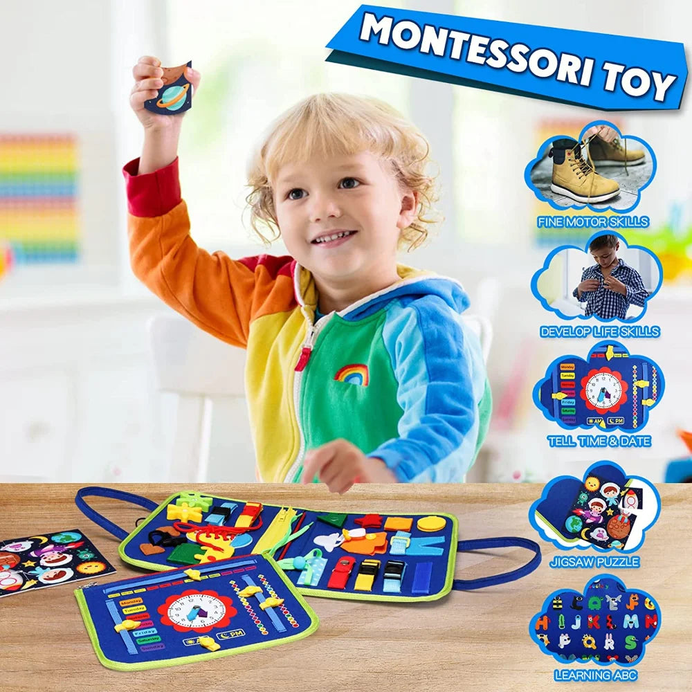 Busy Board Montessori Toys for Toddlers Sensory Montessori Board Preschool Learning Toy Baby Early Educational Toys for Children