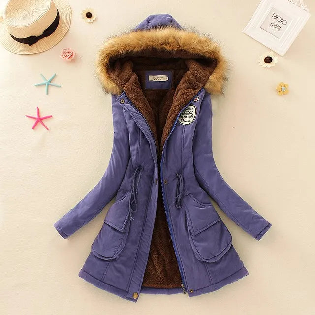 2023 New Autumn Winter Women Cotton Jacket Padded Casual Slim Coat Emboridery Hooded Parkas Wadded Warm Overcoat