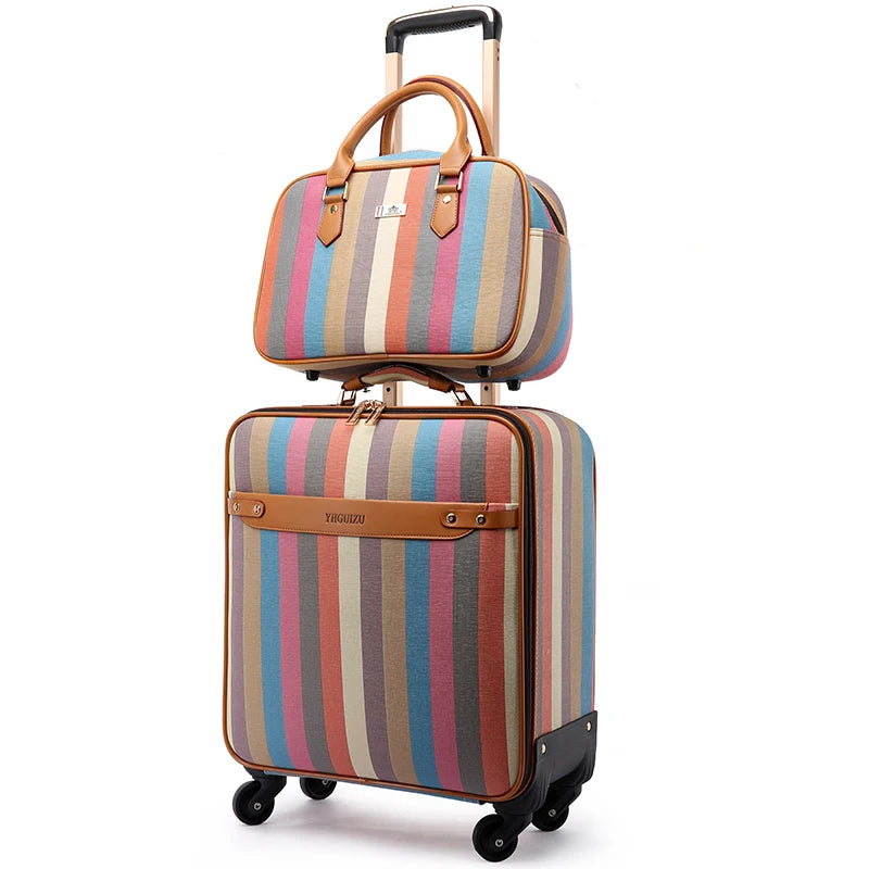 16"18"20" inch PVC travel suitcase female light trolley case universal wheel boarding luggage set male password box