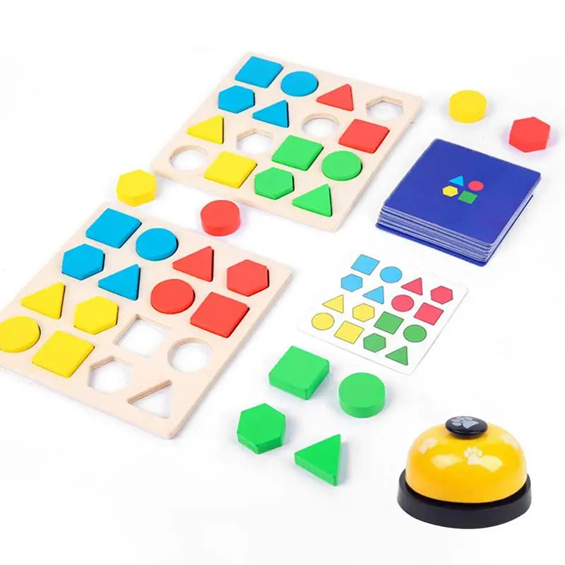 Wood Shape Sorter Puzzle Toy Color Sorting Preschool Geometric Shapes Toy Geometric Color Game Educational Toys For Kids