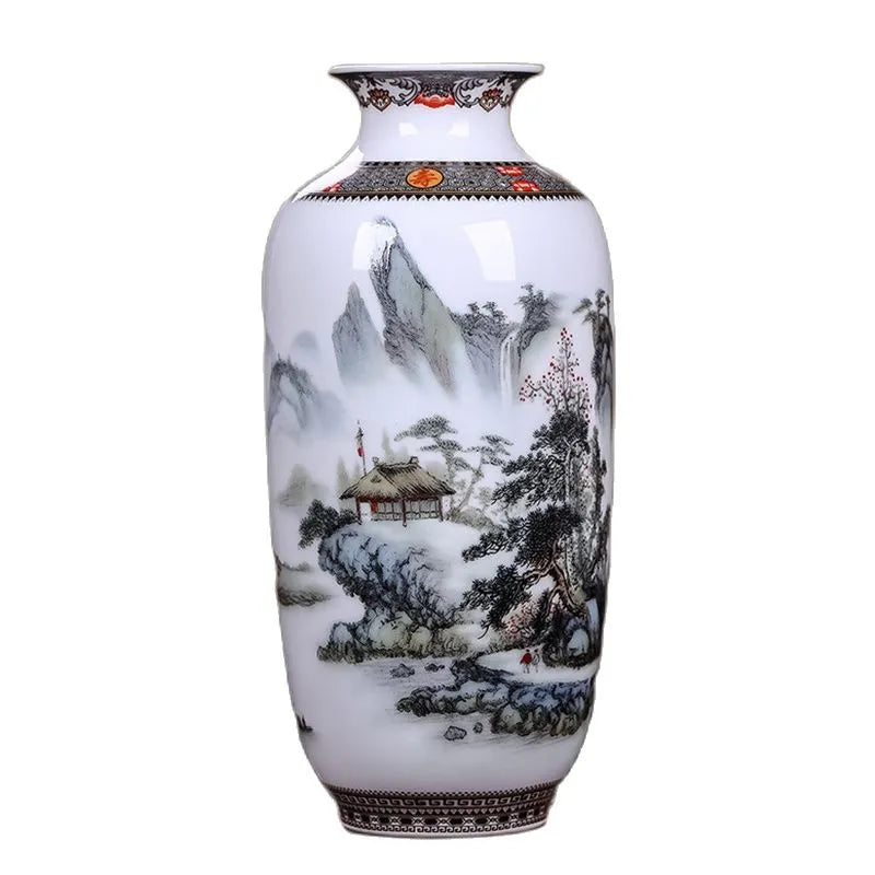 Jingdezhen Ceramic Vase Vintage Chinese Traditional Vases Home Decoration Animal Vase Fine Smooth Surface Furnishing Articles