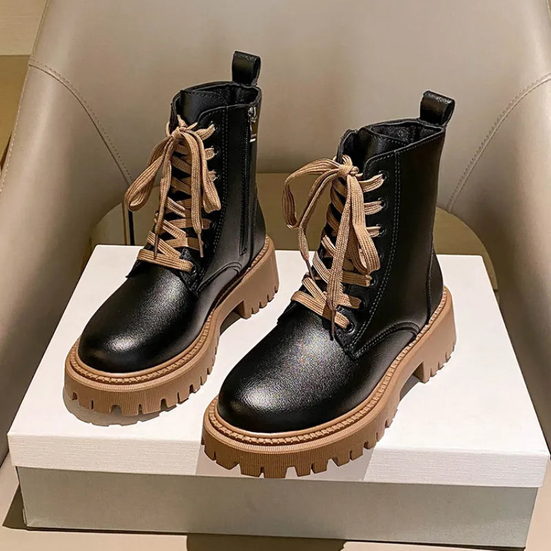 2023 New Warm Women's Winter Boots Waterproof Snow Boots Women Pu Leather Plush Platform Ankle Botas Woman Non-Slip Cotton Shoes