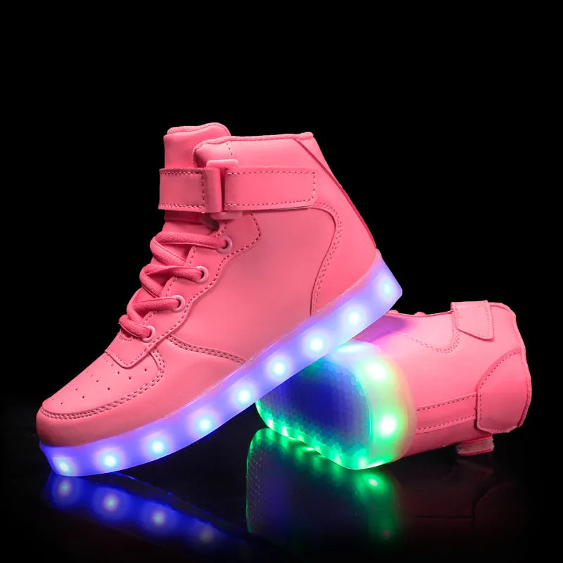 Children Glowing Sneakers Kid Luminous Sneakers for Boys Girls Led Women Colorful Sole Lighted Shoes Men Usb Charging Size 46