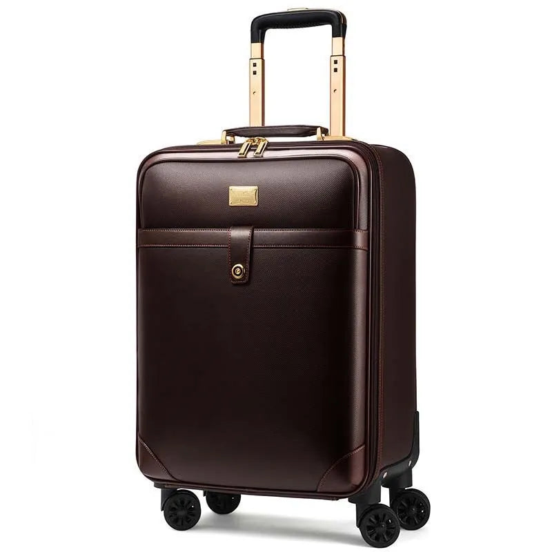 Men Business PU Leather Rolling Luggage Sets Spinner 28 Inch Women High Capacity Suitcase Wheels 20 Inch Cabin Trolley Luggage