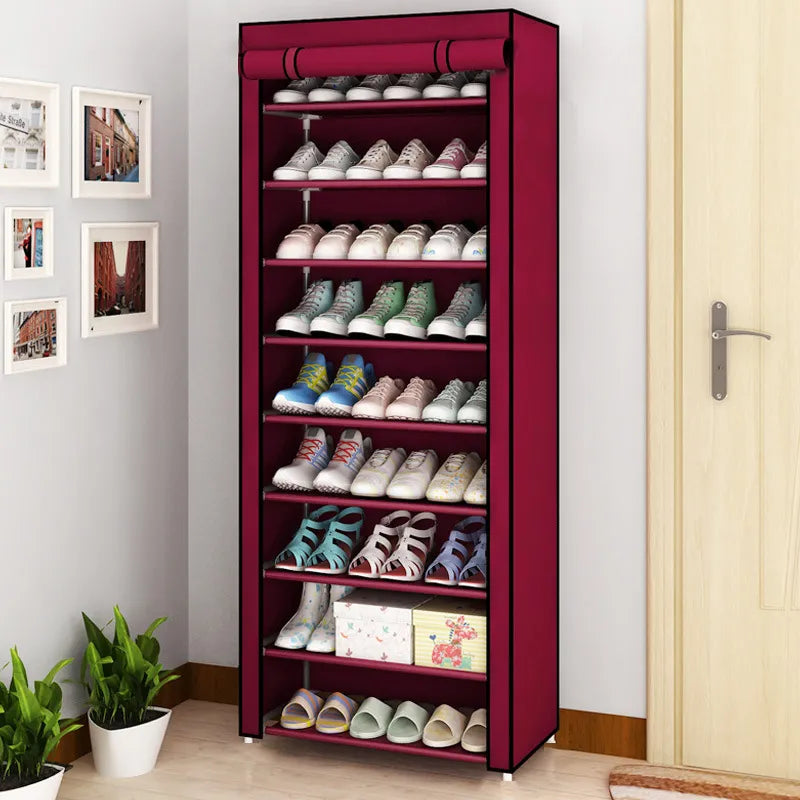 Multilayer Shoe Rack Organizer Nonwoven Fabric Hallway Entryway Stand Holder Space Saving Cabinet Home Furniture Dustproof Shelf