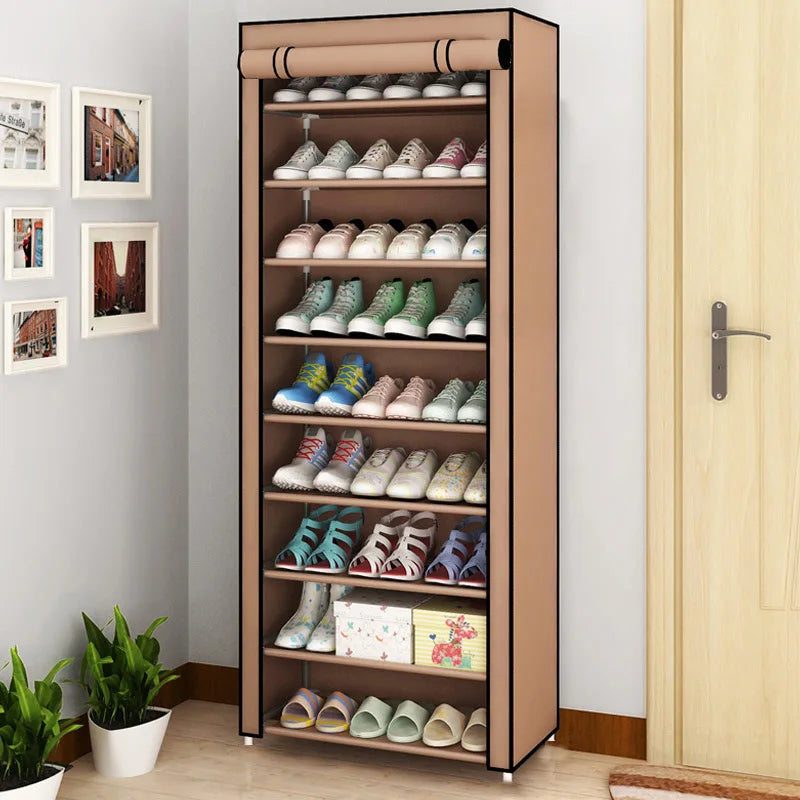 Multilayer Shoe Rack Organizer Nonwoven Fabric Hallway Entryway Stand Holder Space Saving Cabinet Home Furniture Dustproof Shelf