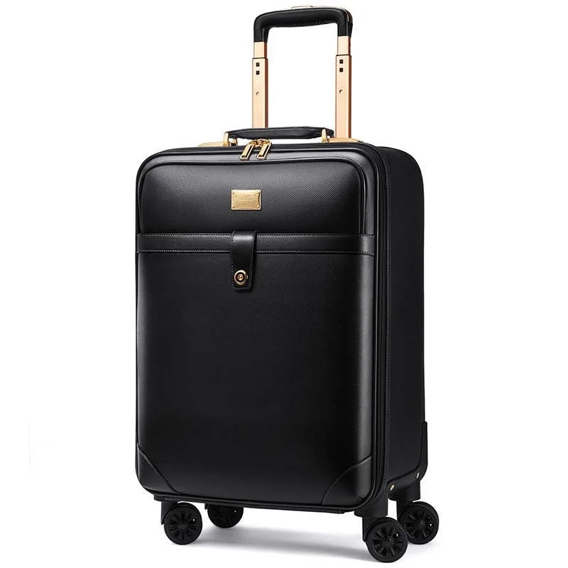 Men Business PU Leather Rolling Luggage Sets Spinner 28 Inch Women High Capacity Suitcase Wheels 20 Inch Cabin Trolley Luggage